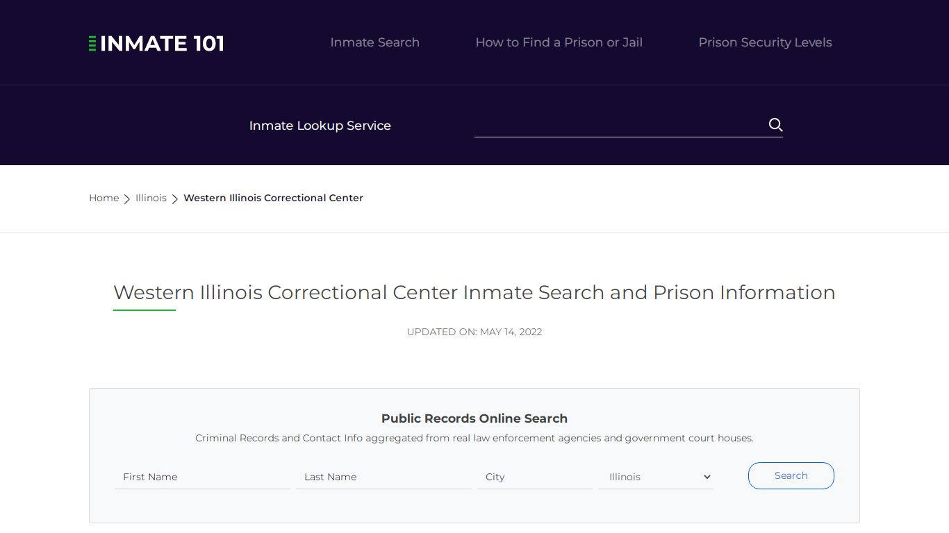 Western Illinois Correctional Center Inmate Search ...