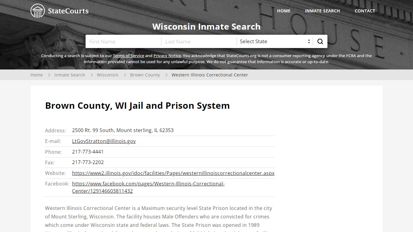 Western Illinois Correctional Center Inmate Records Search ...