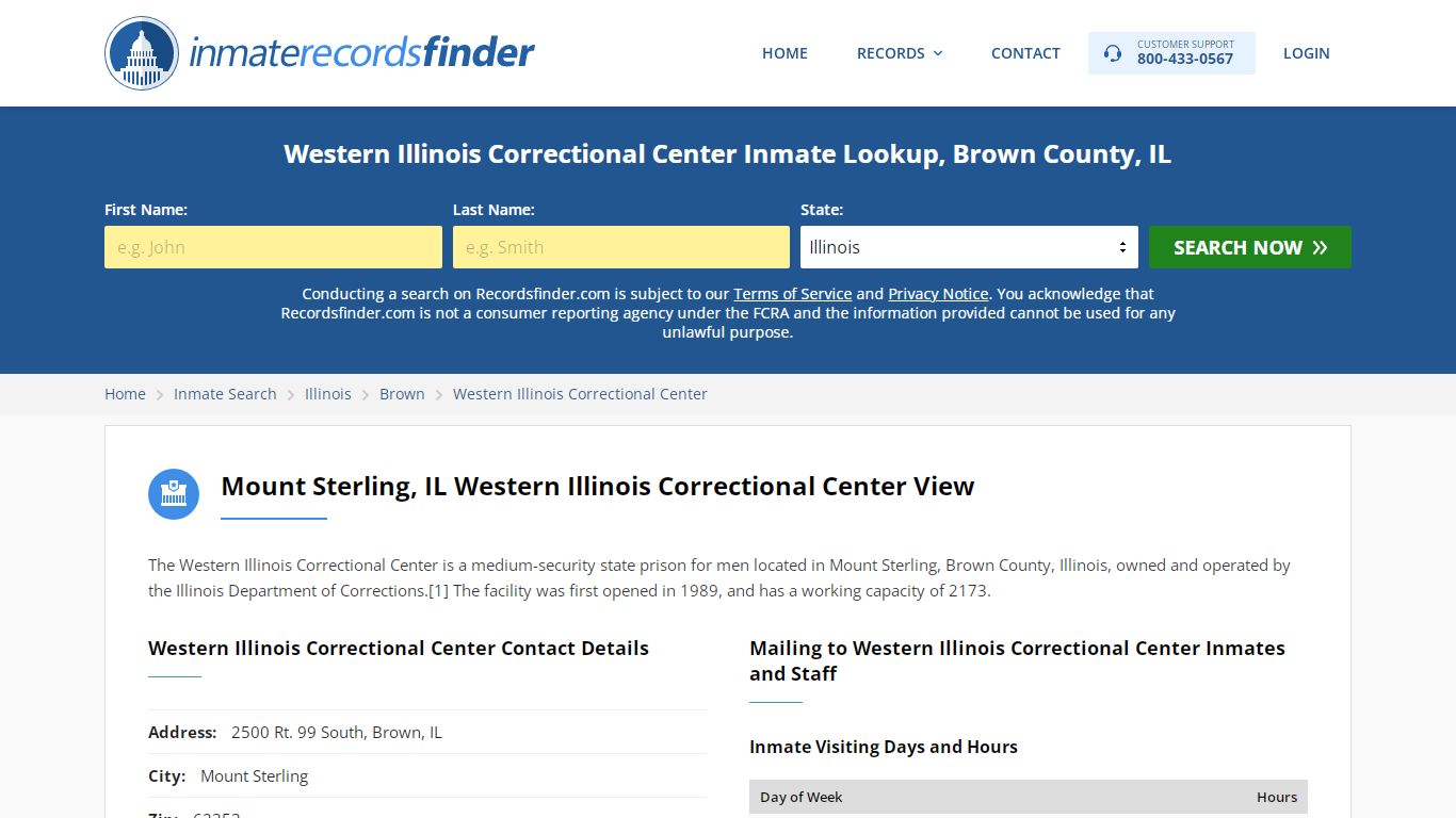 Western Illinois Correctional Center Roster & Inmate ...